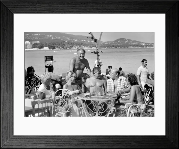 Framed Print : Freddie Laker: Entrepreneur with his motor cruiser in Majorca. July 1981 81-03733a-015 Framed Print : Freddie Laker: Entrepreneur with his motor cruiser in Majorca. July 1981 81-03733a-015