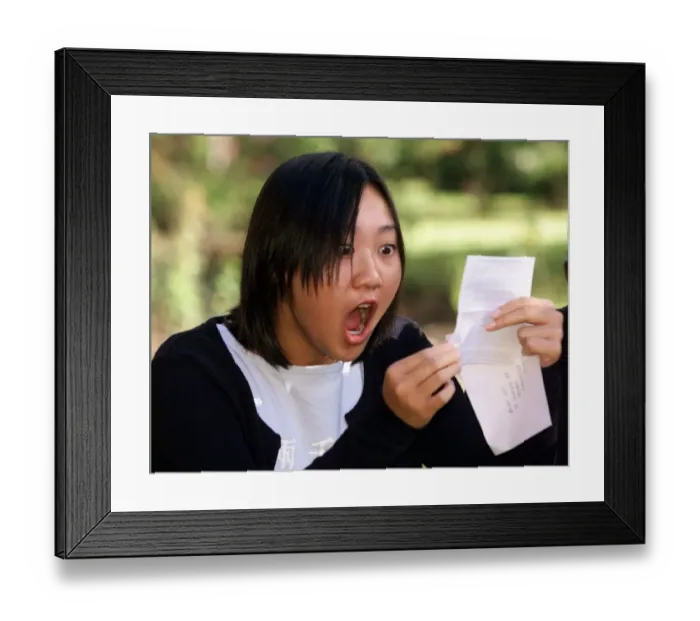 Framed Print : The picture shows astonished Anne Low aged 16 from Salford