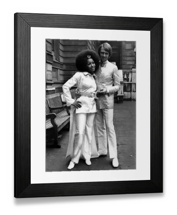 Framed Print : Marsha Hunt star of the musical Hair, wearing a silk coat and satin trousers