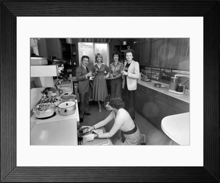 Framed Print : Sonia Allison the Daily Mirror cook is seen here preparing a meal for a invited group of Framed Print : Sonia Allison the Daily Mirror cook is seen here preparing a meal for a invited group of