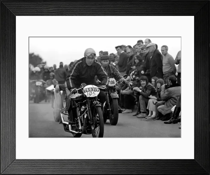 Framed Print : Classic. Motorsports. I. O. M. TT. Racing. Vintage Rally of Motor Cycles Framed Print : Classic. Motorsports. I. O. M. TT. Racing. Vintage Rally of Motor Cycles