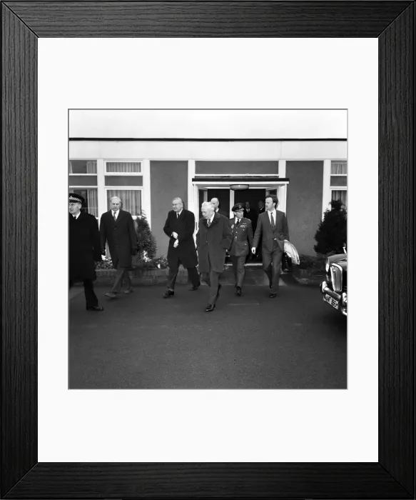 Framed Print : Heathrow Airport. The Prime Minister, Mr. Harold Wilson and Foreign Framed Print : Heathrow Airport. The Prime Minister, Mr. Harold Wilson and Foreign