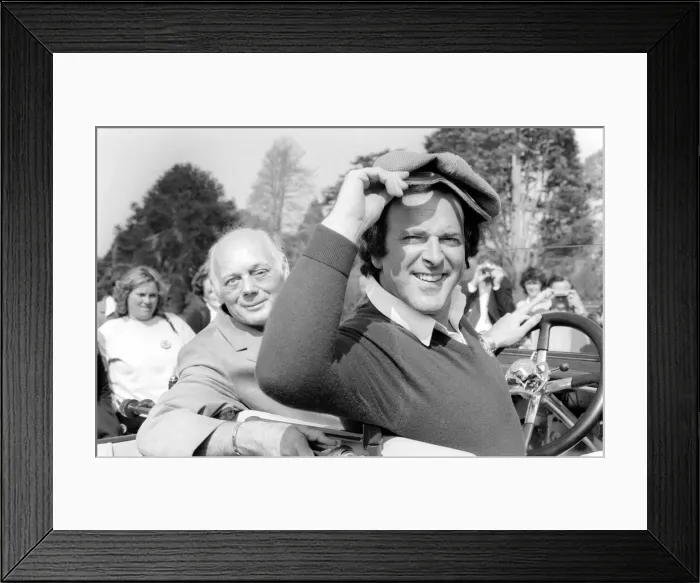 Framed Print : DJ Terry Wogan makes a rare outside broadcast of his breakfast BBC Radio 2