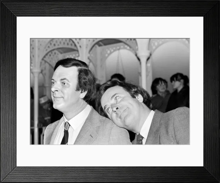 Framed Print : Terry Wogan comes face to face with a figure as famous as himself Framed Print : Terry Wogan comes face to face with a figure as famous as himself