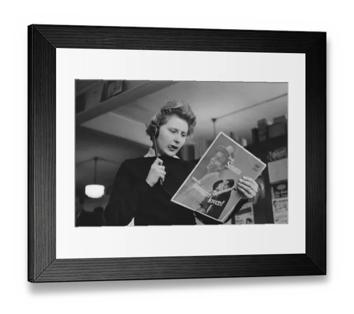 Framed Print : A day in the life of a Gramophone shop in the West End of London. 20th January 1958 Framed Print : A day in the life of a Gramophone shop in the West End of London. 20th January 1958