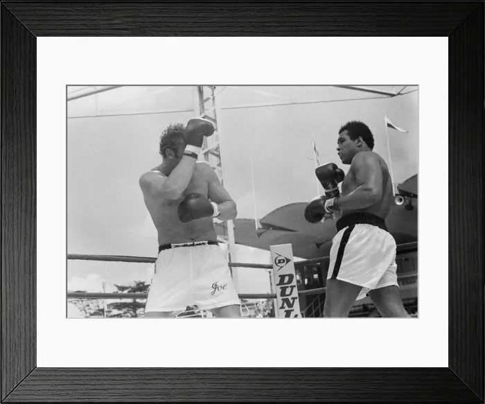 Framed Print : Action during the heavyweight world title fight between American Muhammad Ali Framed Print : Action during the heavyweight world title fight between American Muhammad Ali