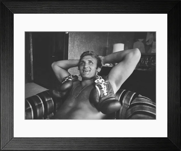 Framed Print : Joe Bugner v. Muhammad Ali in Kuala Lumpar. Bugner relaxes in his hotel after Framed Print : Joe Bugner v. Muhammad Ali in Kuala Lumpar. Bugner relaxes in his hotel after