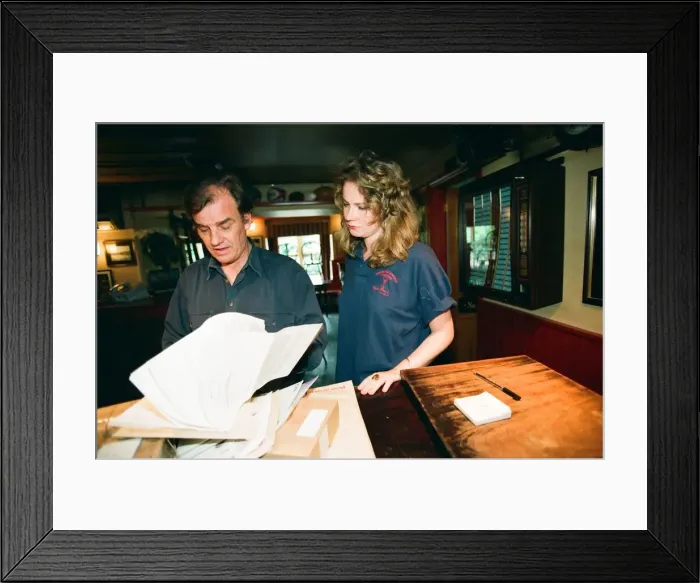 Framed Print : Keith Floyd - A Day in The Life Feature, August 1994. Pictures taken at his Framed Print : Keith Floyd - A Day in The Life Feature, August 1994. Pictures taken at his