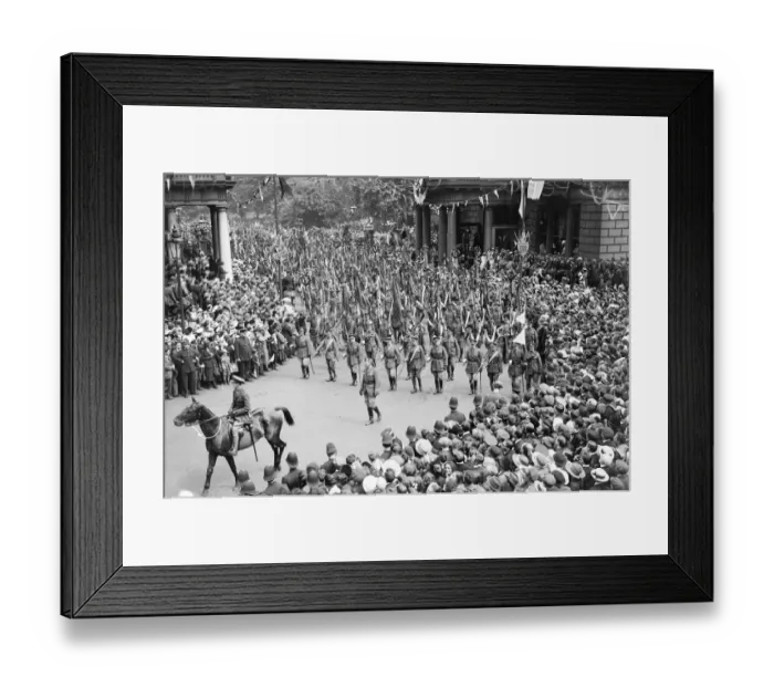 Framed Print : London victory march. Massed Colours. May 1919
