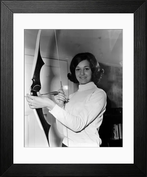 Framed Print : Miss UK contest 1965, finalist Caroline Coupe at home. 31st August 1965