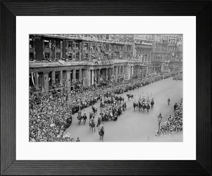 Framed Print : London victory march. Marshall Foch in the procession Framed Print : London victory march. Marshall Foch in the procession