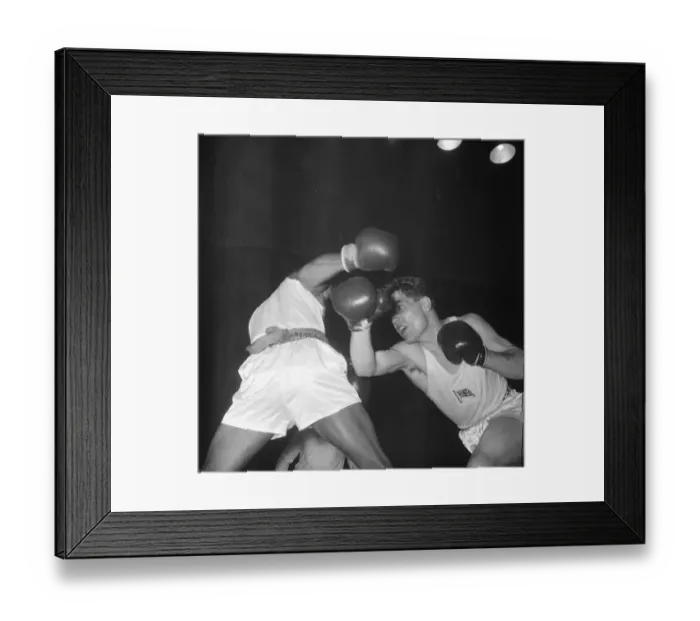 Framed Print : Action fron the England v USA Amateur Boxing contest at Wembley 2nd November 1961