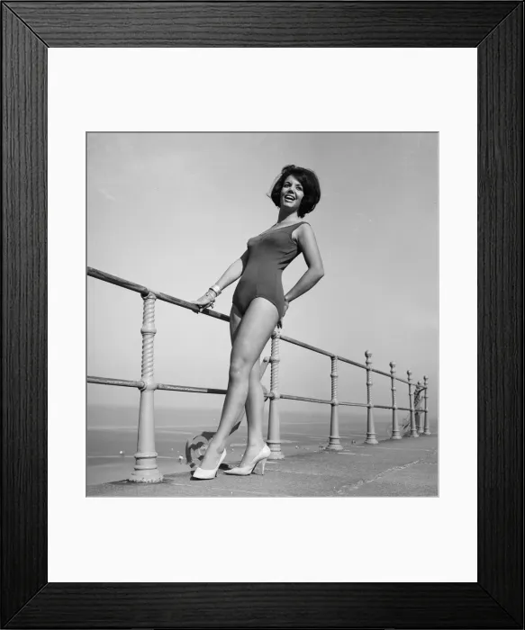 Framed Print : Miss UK finalist 1964, Luisa Debaisa Gibbins, pictured on Blackpools Golden Mile Framed Print : Miss UK finalist 1964, Luisa Debaisa Gibbins, pictured on Blackpools Golden Mile