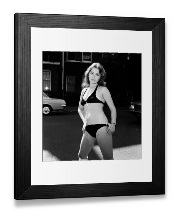 Framed Print : Miss UK contestants at the sauna baths, Kensington High Street. 13th July 1971