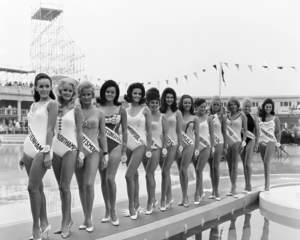 1969 Miss UK contestants. 18th August 1972