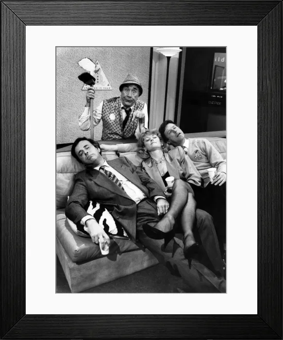 Framed Print : The end of a very long day. Children In Need presenters Framed Print : The end of a very long day. Children In Need presenters