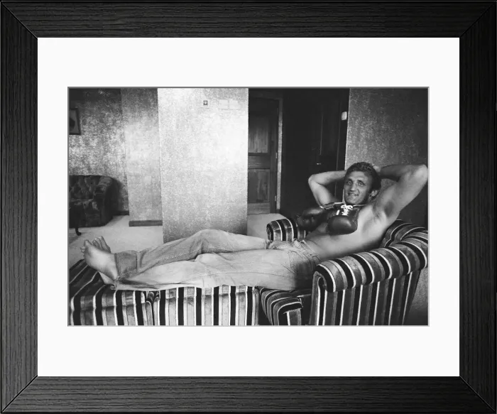 Framed Print : Joe Bugner v. Muhammad Ali in Kuala Lumpar. Bugner relaxes in his hotel after Framed Print : Joe Bugner v. Muhammad Ali in Kuala Lumpar. Bugner relaxes in his hotel after
