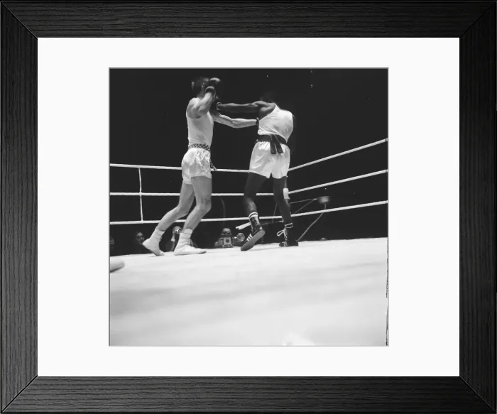 Framed Print : Action from the England v USA Amateur Boxing contest at Wembley 2nd November 1961
