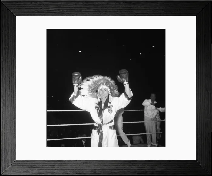 Framed Print : Jimmy Caldwell USA seen here at a Amateur Boxing contest at Wembley against England 2nd