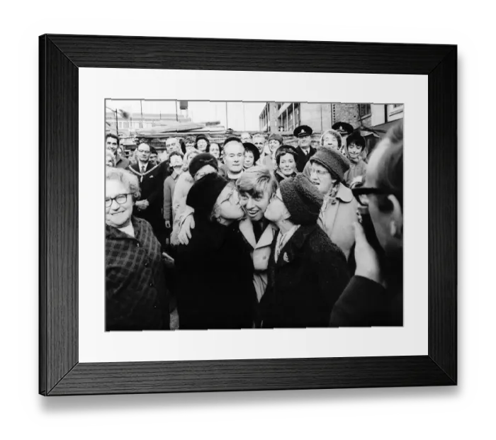 Framed Print : Tommy Steele with seventy one year old Dorothy Sargent and his Aunt Amerlia Theobald He Framed Print : Tommy Steele with seventy one year old Dorothy Sargent and his Aunt Amerlia Theobald He
