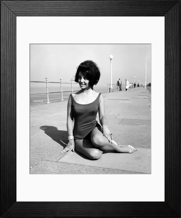 Framed Print : Miss UK finalist 1964, Luisa Debaisa Gibbins, pictured on Blackpools Golden Mile Framed Print : Miss UK finalist 1964, Luisa Debaisa Gibbins, pictured on Blackpools Golden Mile
