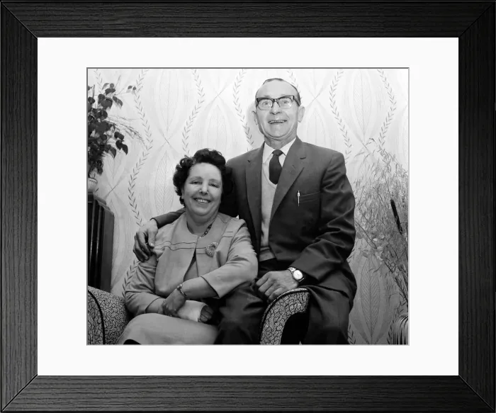 Framed Print : George & Hilda Clarke from Nuneaton won £23, 613 on the Littlewood Framed Print : George & Hilda Clarke from Nuneaton won £23, 613 on the Littlewood