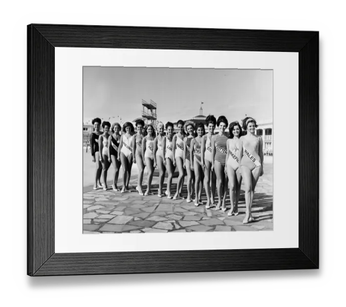 Framed Print : Miss UK and baby of the year 1967. Jennifer Lewis and other contestants