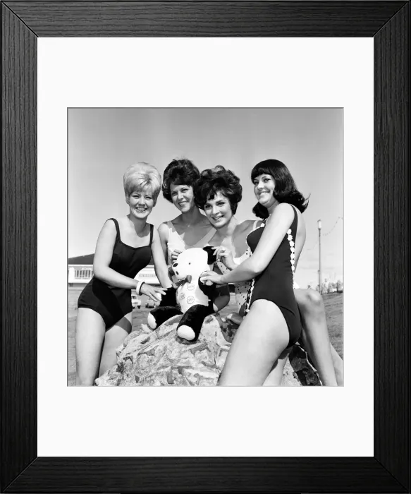 Framed Print : Miss UK contest 1965. Girls with mascot Henry'9th September 1965 Framed Print : Miss UK contest 1965. Girls with mascot Henry'9th September 1965