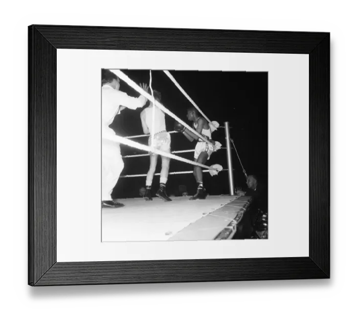 Framed Print : Action fron the England v USA Amateur Boxing contest at Wembley 2nd November 1961