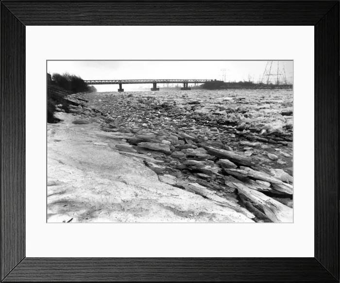 Framed Print : Huge sections of broken ice that have been washed down the river Tyne during the thaw in Framed Print : Huge sections of broken ice that have been washed down the river Tyne during the thaw in