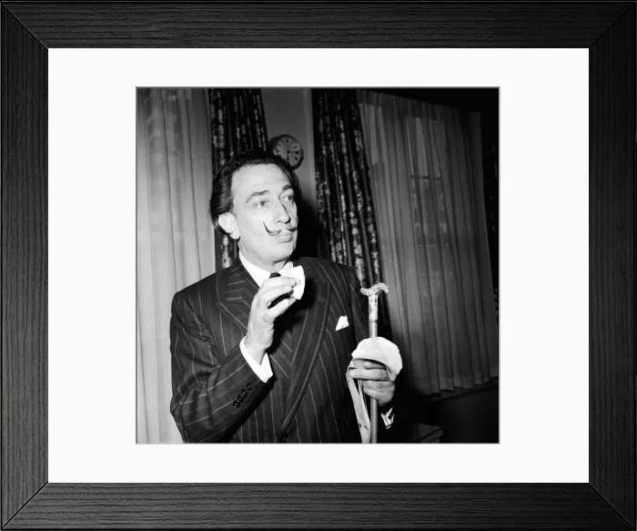 Framed Print : Artist Salvador Dali who recently arrived in the UK, to promote his authorised biography
