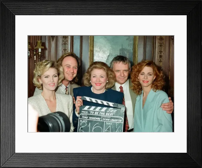 Framed Print : British author Barbara Taylor Bradford (centre) pictured at a photocall with the cast of Framed Print : British author Barbara Taylor Bradford (centre) pictured at a photocall with the cast of
