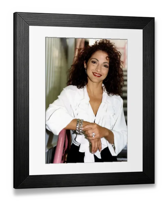 Framed Print : Gloria Estefan american singer pictured at GMTV studios where she is a star guest this Framed Print : Gloria Estefan american singer pictured at GMTV studios where she is a star guest this