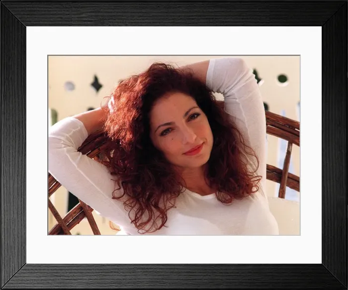 Framed Print : Gloria Estefan american singer pictured relaxing at home on Star Island in Miami Florida Framed Print : Gloria Estefan american singer pictured relaxing at home on Star Island in Miami Florida