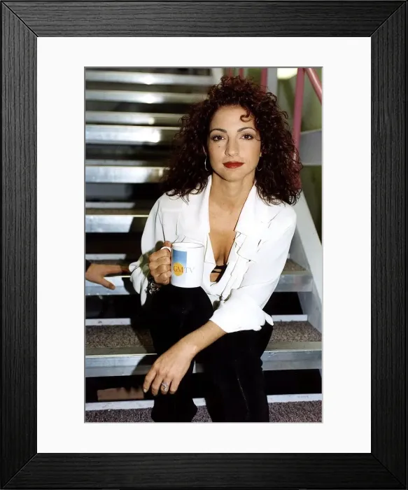 Framed Print : Gloria Estefan american singer pictured at GMTV studios where she is a star guest this