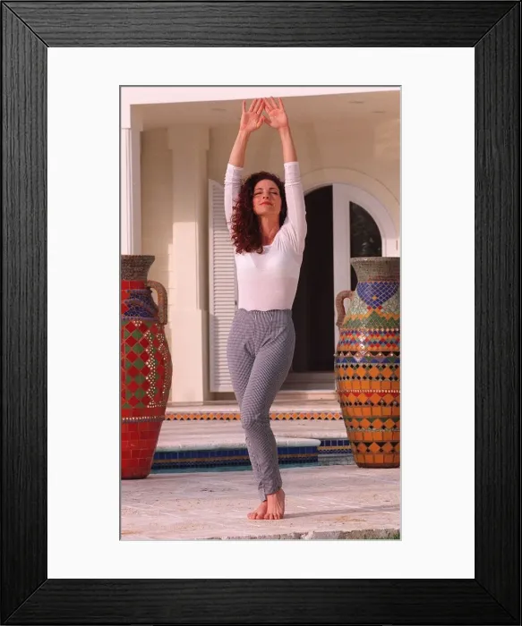 Framed Print : Gloria Estefan american singer pictured relaxing at home on Star Island in Miami Florida