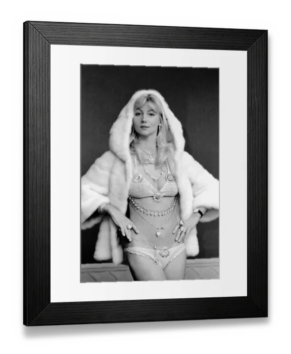 Framed Print : Model Lia Beldam seen here wearing a fur coat. March 1975 75-01365-001 Framed Print : Model Lia Beldam seen here wearing a fur coat. March 1975 75-01365-001