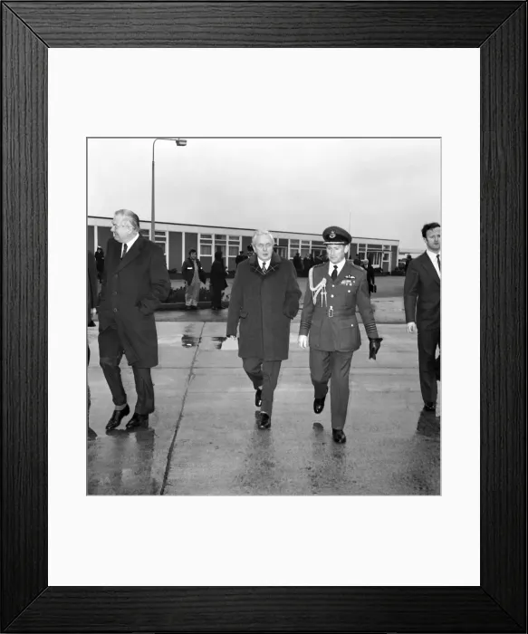 Framed Print : Heathrow Airport. The Prime Minister, Mr. Harold Wilson and Foreign Framed Print : Heathrow Airport. The Prime Minister, Mr. Harold Wilson and Foreign