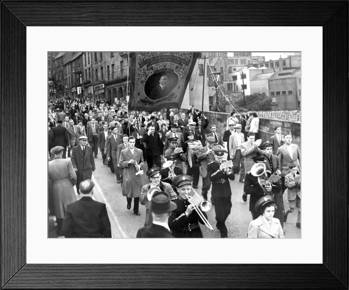 Framed Print : Durham Miners Gala - A brass band leads the march Framed Print : Durham Miners Gala - A brass band leads the march