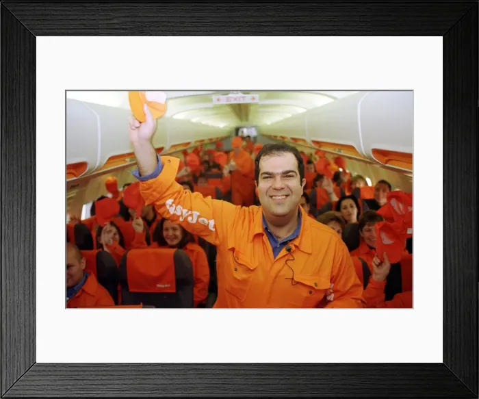 Framed Print : Easyjet Demonstration 1998 with Stelios Haji Ioannou Owner and workers Framed Print : Easyjet Demonstration 1998 with Stelios Haji Ioannou Owner and workers