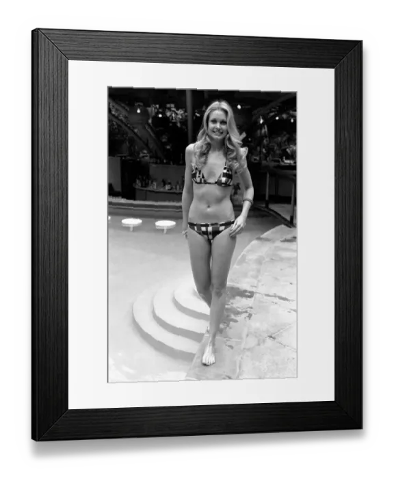 Framed Print : Fashion: Miss South Africa (Miss World). Annaline Kriel. March 1975 75-01350 Framed Print : Fashion: Miss South Africa (Miss World). Annaline Kriel. March 1975 75-01350