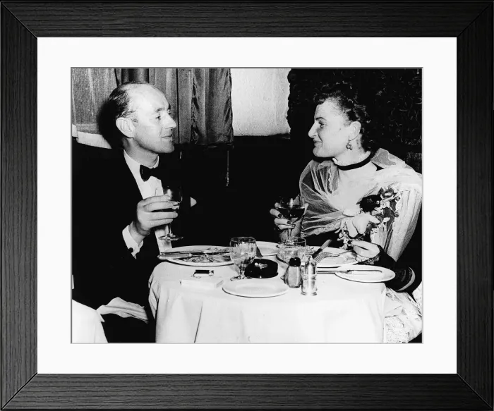 Framed Print : Alec Guinness Actor and his wife at Londons Caprice Club after the premiere of Oliver Framed Print : Alec Guinness Actor and his wife at Londons Caprice Club after the premiere of Oliver