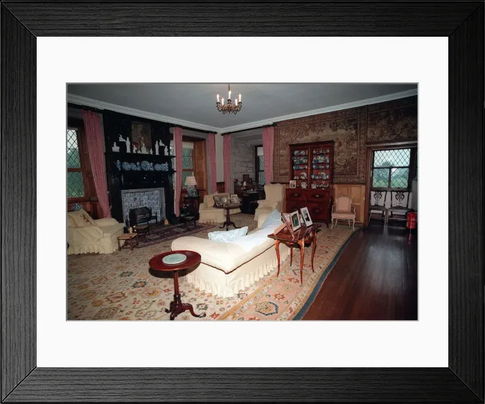 Framed Print : Sitting room in Glamis Castle where the Queen Mother was born Framed Print : Sitting room in Glamis Castle where the Queen Mother was born