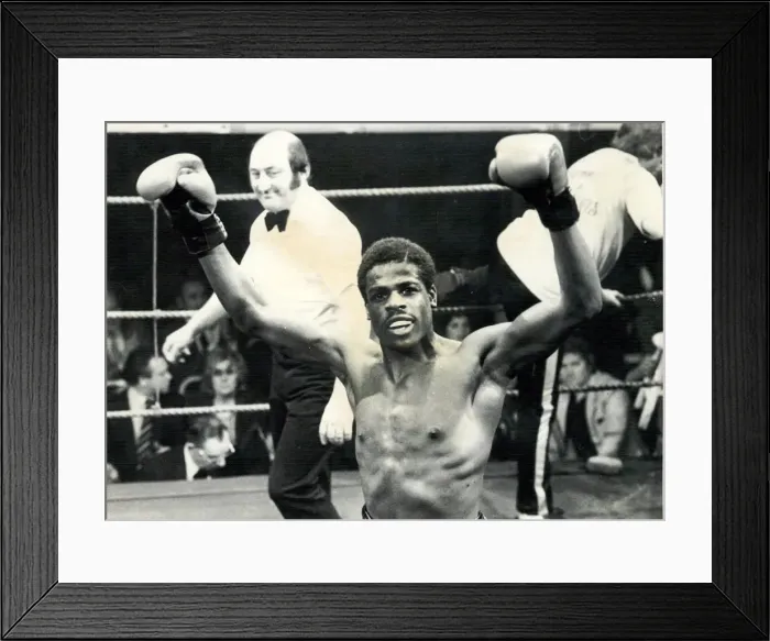 Framed Print : Errol Christie middleweight boxer after beating Dexter Bowman with a TKO at the Digbeth