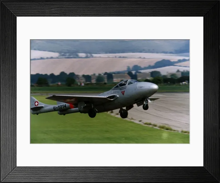 Framed Print : The British built De Havilland Vampire jet fighter, purchased after its retirement fron Framed Print : The British built De Havilland Vampire jet fighter, purchased after its retirement fron