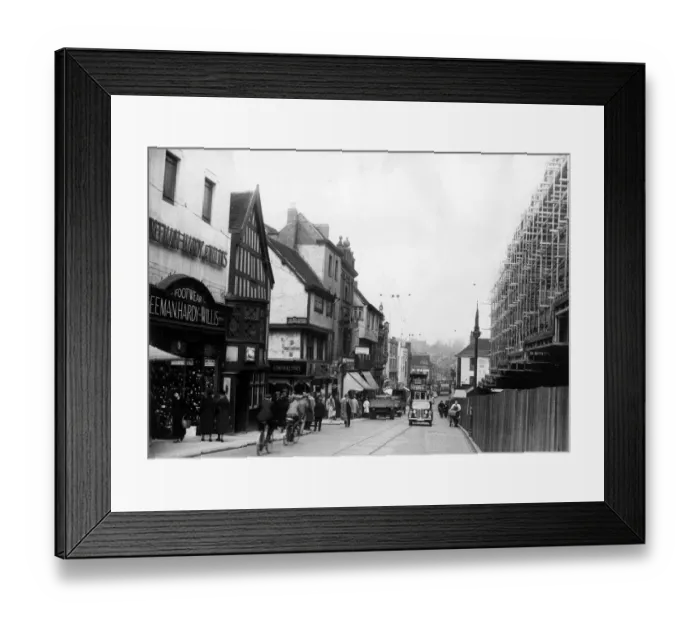 Framed Print : The view northwards from Broadgate down Cross Cheaping and The Burges complete with Framed Print : The view northwards from Broadgate down Cross Cheaping and The Burges complete with