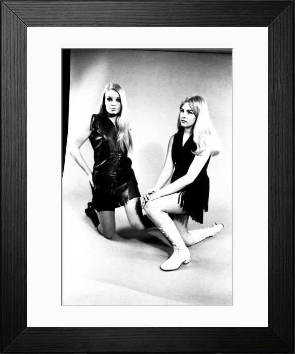Framed Print : A fashion shoot from 13 April 1970 - Models wear dresses with knee lenght boots Framed Print : A fashion shoot from 13 April 1970 - Models wear dresses with knee lenght boots