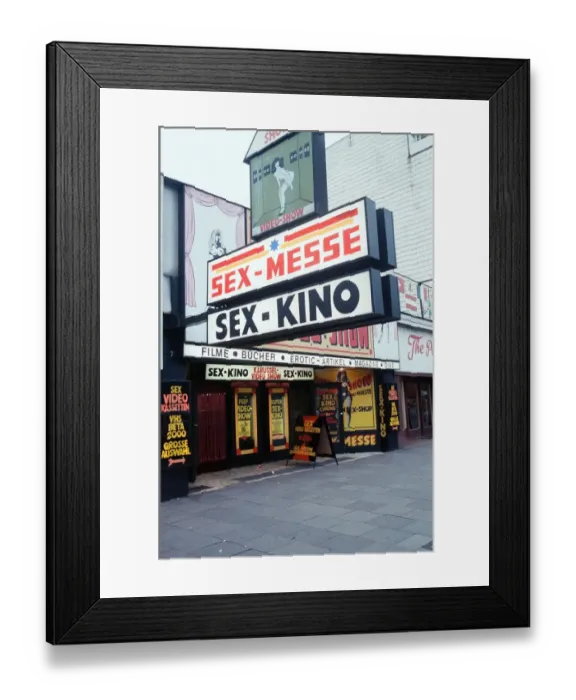 Framed Print : Red light district in Hamburg, West Germany, also known as The Reeperbahn
