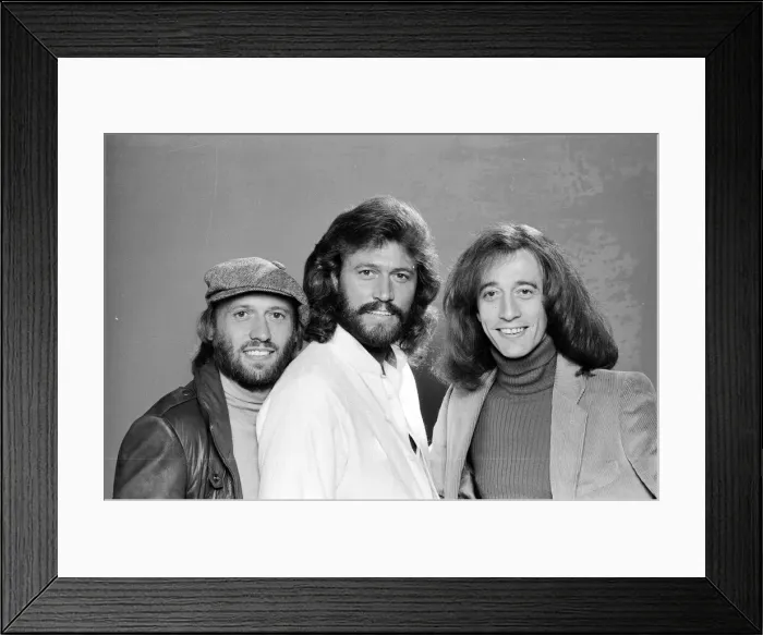 Framed Print : The Bee Gees back in London 22nd November 1981. From left to right Framed Print : The Bee Gees back in London 22nd November 1981. From left to right