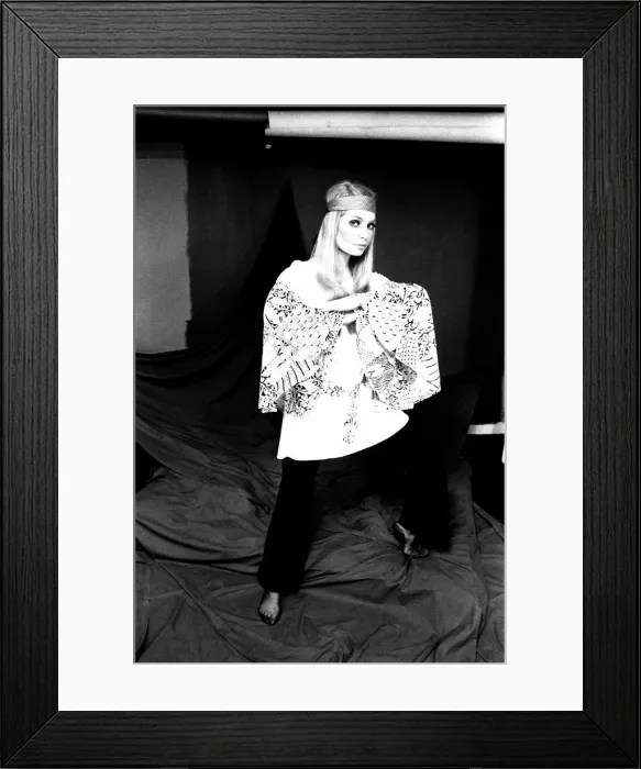 Framed Print : A fashion shoot from 13 April 1970 - A model wears a kaftan and trousers Framed Print : A fashion shoot from 13 April 1970 - A model wears a kaftan and trousers